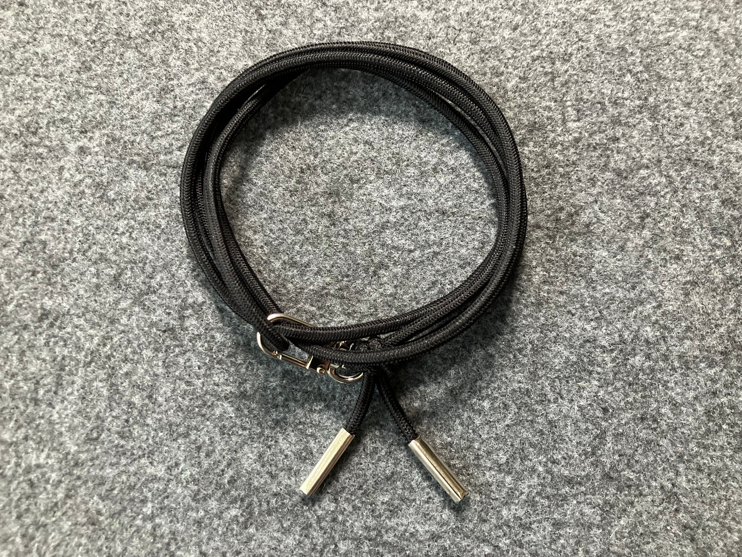 Samsung Case/Holder, Laser Cut & Engraved Full-Grain vegetable-tanned Genuine Leather/microfiber & Black Elastic Rope Crossbody/Necklace/Choker/Bracelet with a Carabiner, and 2 Silver End caps.- KCS53