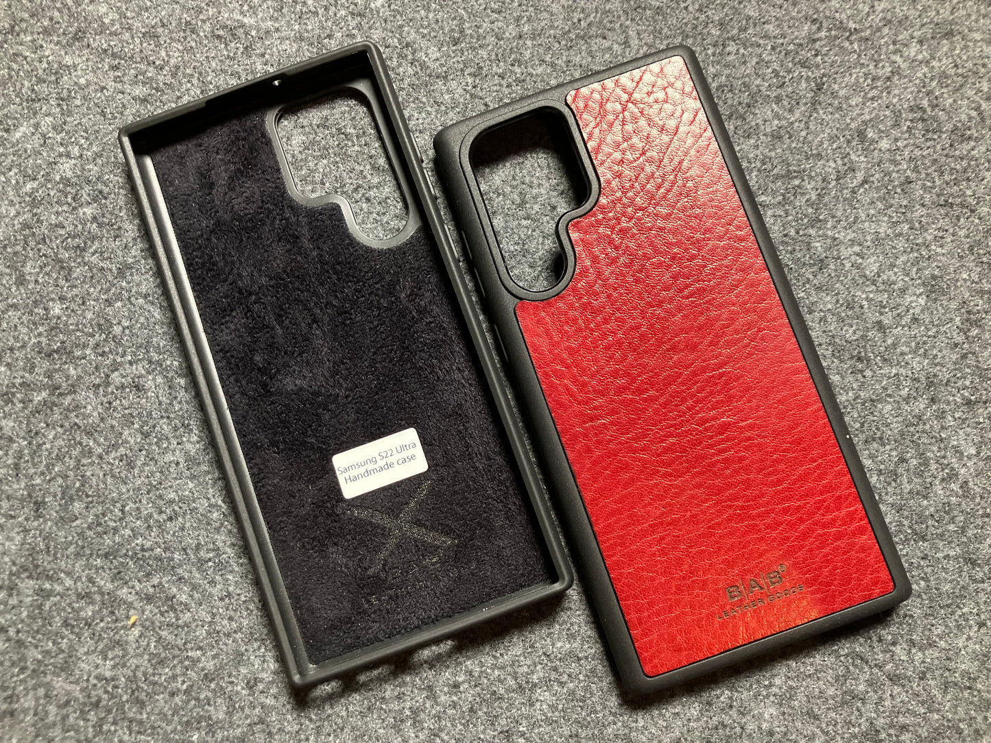 Coque en Cuir Véritable Pleine Fleur pour Samsung, tanné végétal au tanin découpé et gravé au laser/microfibre.- 51