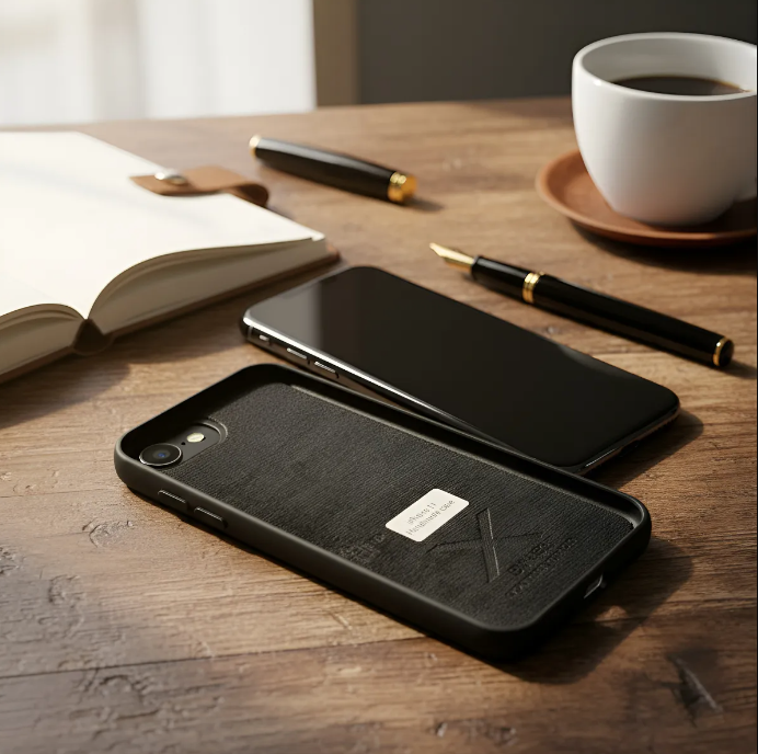 Full-Grain Genuine Leather Case, vegetable-tanned, Laser-Cut and Engraved/Microfiber. - 50
