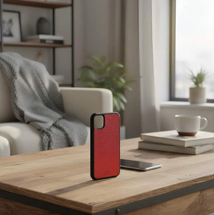 Full-Grain Genuine Leather Case, vegetable-tanned, Laser-Cut and Engraved/Microfiber. - 50