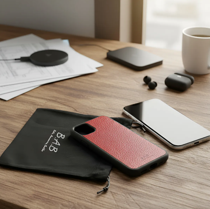Full-Grain Genuine Leather Case, vegetable-tanned, Laser-Cut and Engraved/Microfiber. - 50