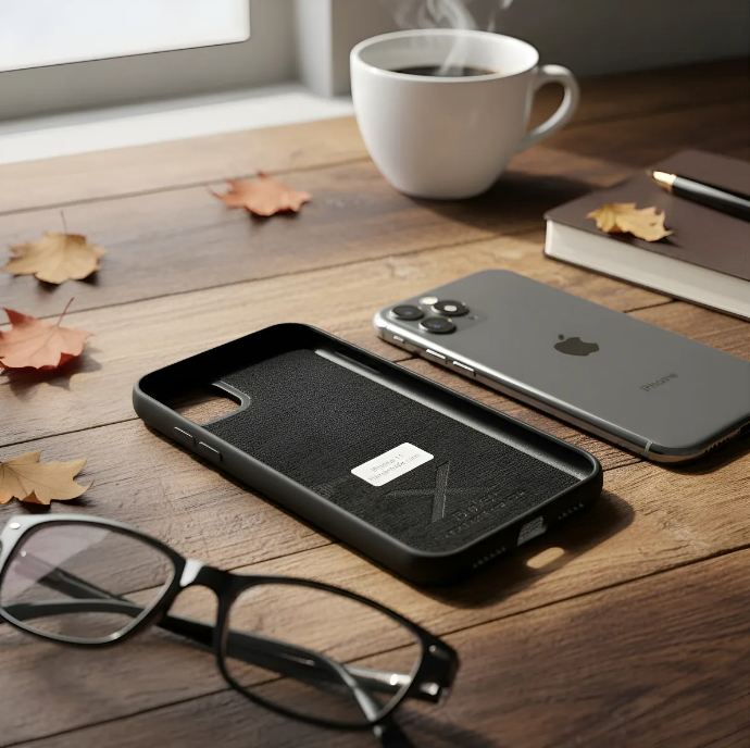 Full-Grain Genuine Leather Case, vegetable-tanned, Laser-Cut and Engraved/Microfiber. - 50