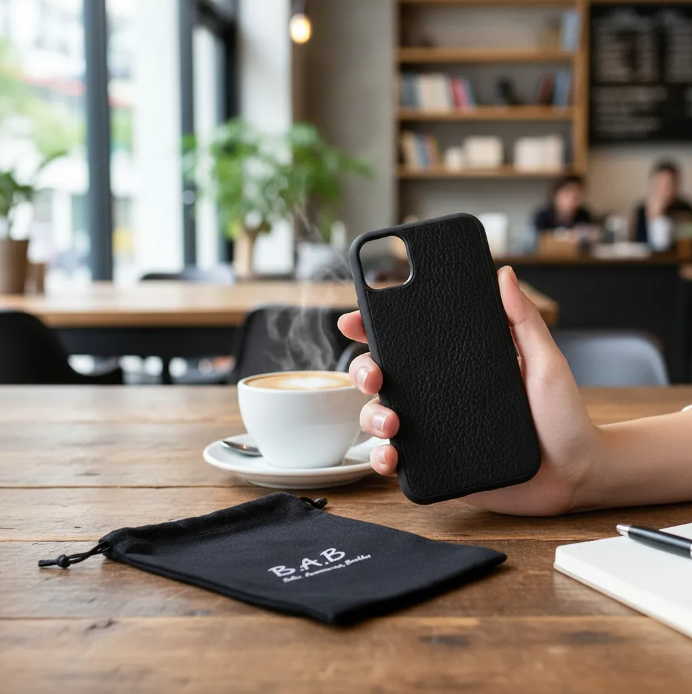 Full-Grain Genuine Leather Case, vegetable-tanned, Laser-Cut and Engraved/Microfiber. - 50