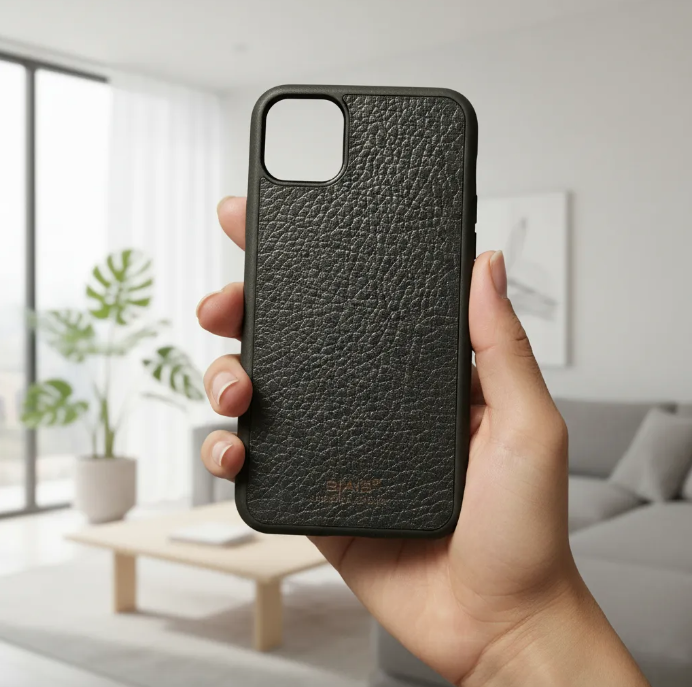Full-Grain Genuine Leather Case, vegetable-tanned, Laser-Cut and Engraved/Microfiber. - 50