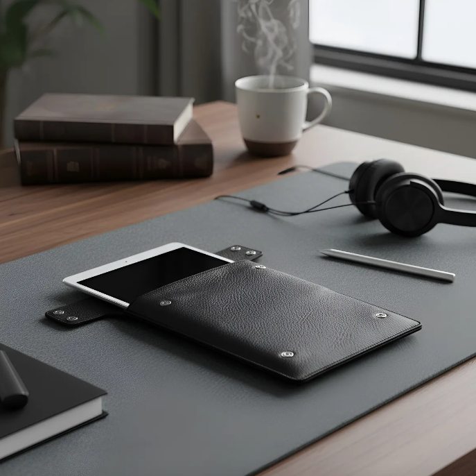 Θήκη για iPad: Air 10,5"/iPad Air 5η/4η/3η (γενιά)/iPad Air 11"(M2/iPad 9η/8η/7η (γενιά)/iPad Pro 11"4η/3η/2η/1η (γενιά)/iPad Pro 11"(M4). Ολόσωμο Γνήσιο Δέρμα Oλικής άλεσης/Tσόχα & 8 Snaps.- 935
