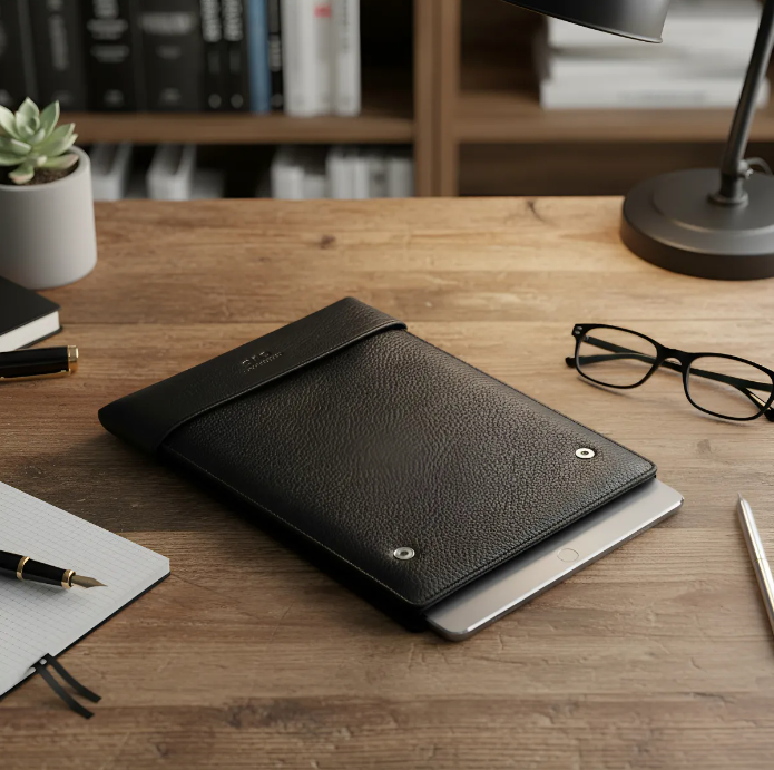 Θήκη για iPad: Air 10,5"/iPad Air 5η/4η/3η (γενιά)/iPad Air 11"(M2/iPad 9η/8η/7η (γενιά)/iPad Pro 11"4η/3η/2η/1η (γενιά)/iPad Pro 11"(M4). Ολόσωμο Γνήσιο Δέρμα Oλικής άλεσης/Tσόχα & 8 Snaps.- 935