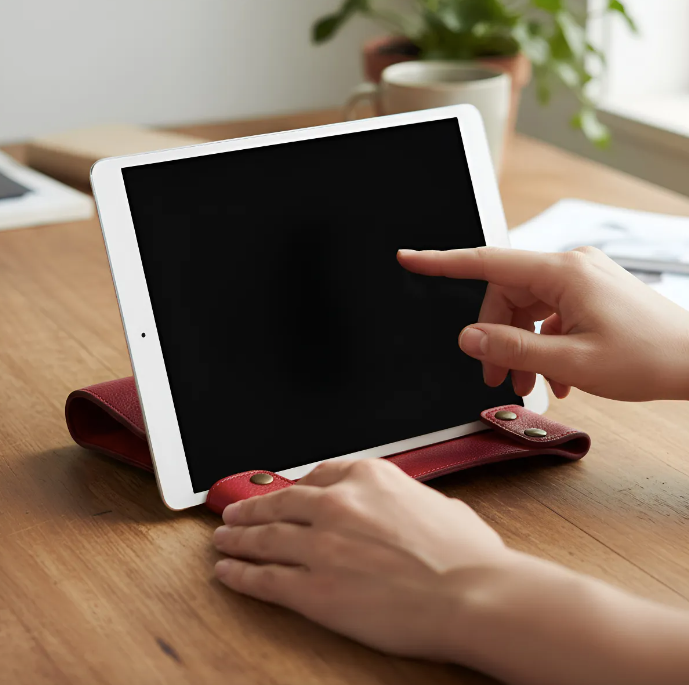 Θήκη για iPad: Air 10,5"/iPad Air 5η/4η/3η (γενιά)/iPad Air 11"(M2/iPad 9η/8η/7η (γενιά)/iPad Pro 11"4η/3η/2η/1η (γενιά)/iPad Pro 11"(M4). Ολόσωμο Γνήσιο Δέρμα Oλικής άλεσης/Tσόχα & 8 Snaps.- 935