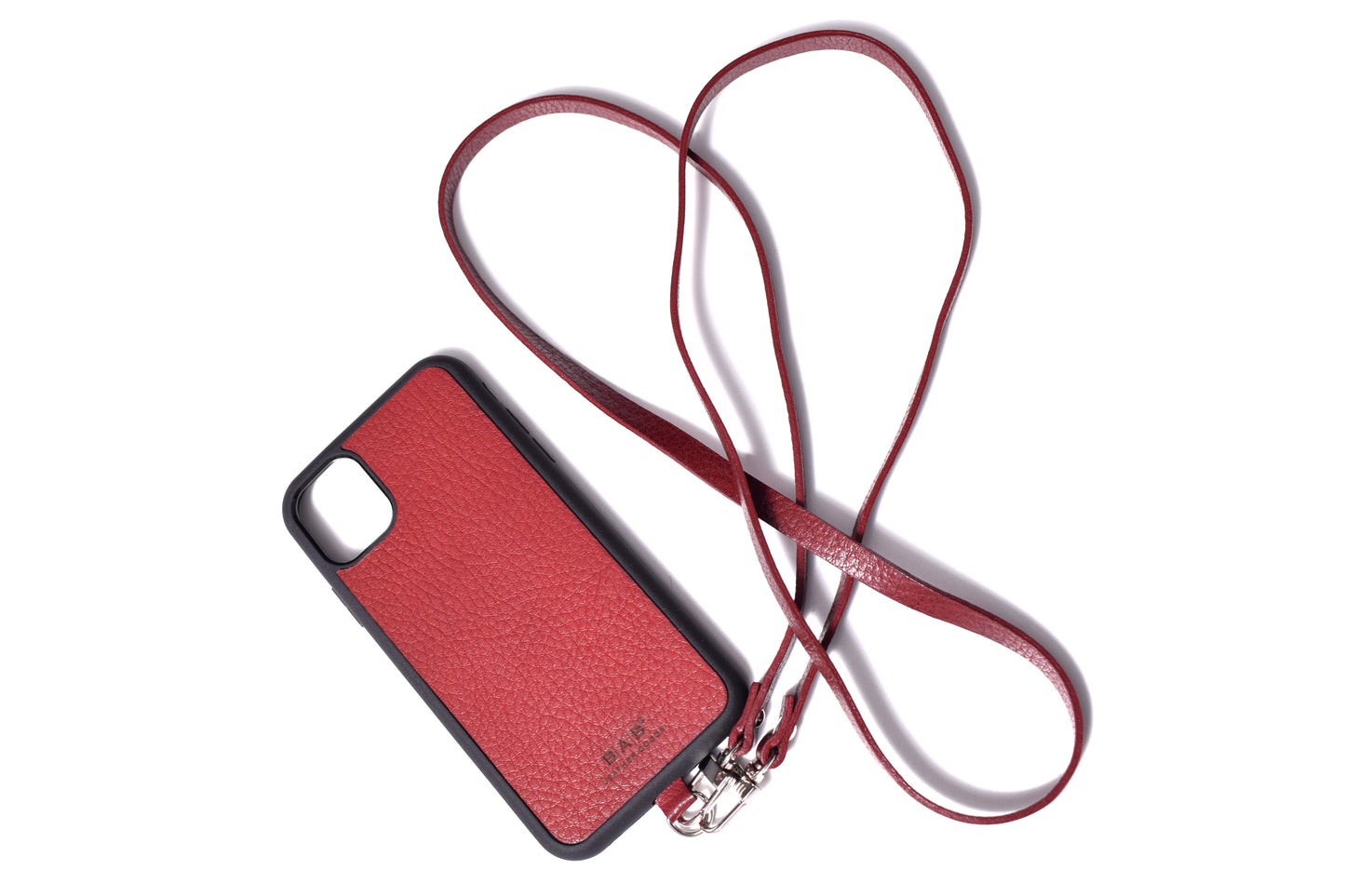 Double Crossbody/Necklace/Bracelet Full-Grain vegetable-tanned Genuine Leather & 2 Silver-Tone Carabiners and 2 Silver-Tone Domed Rivets.- CP26