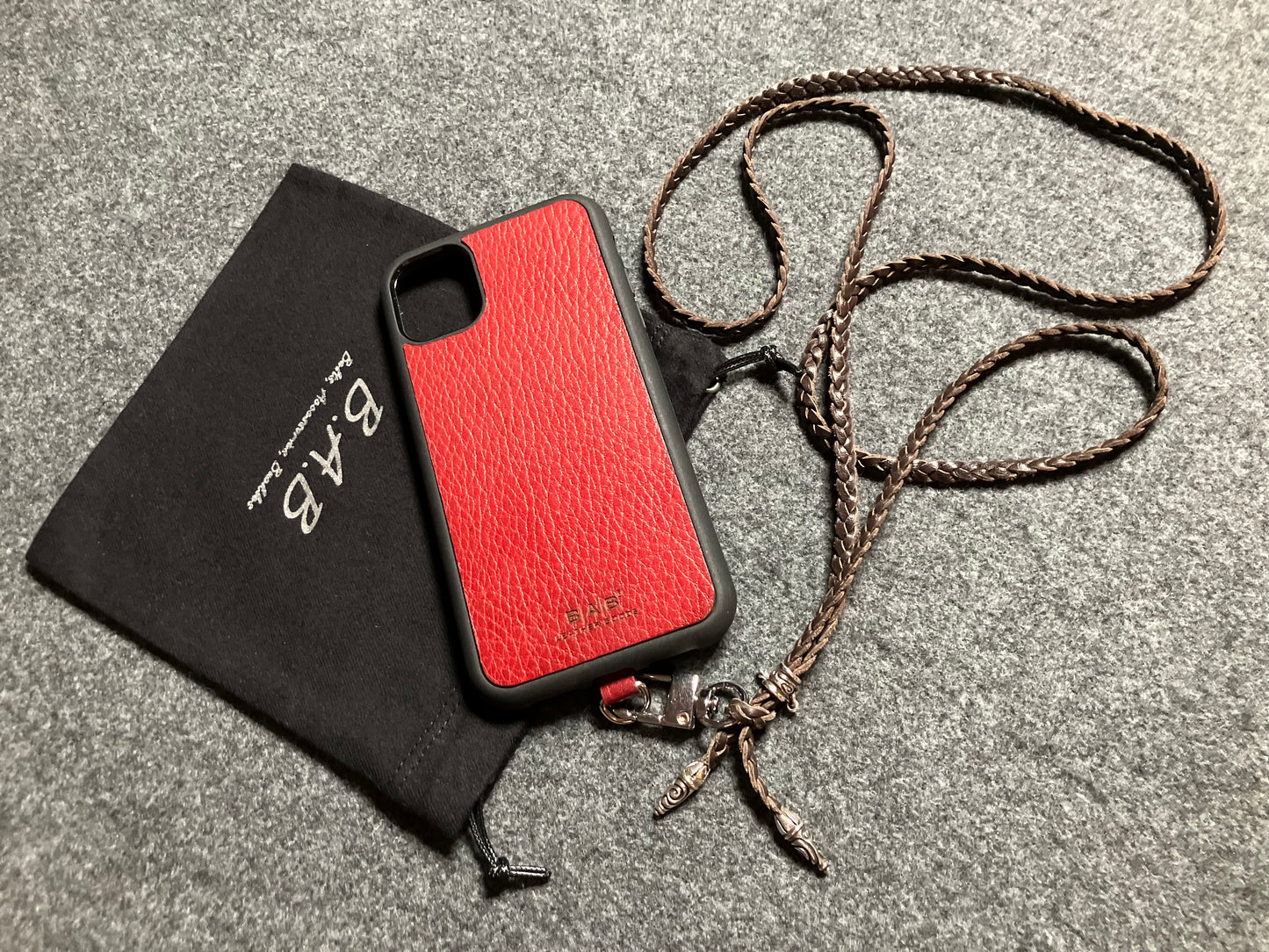 Full-Grain Leather iPhone Case/Holder/Microfiber. 2 Spiral Terminals, 1 Spiral Pin with Ring, and 1 Crucifix Pendant with 2 Hand-cut Emeralds, all made of 925 Sterling Silver & 3-Strand Leather Crossbody/Necklace/Bracelet, Brown or Black.- KC31i