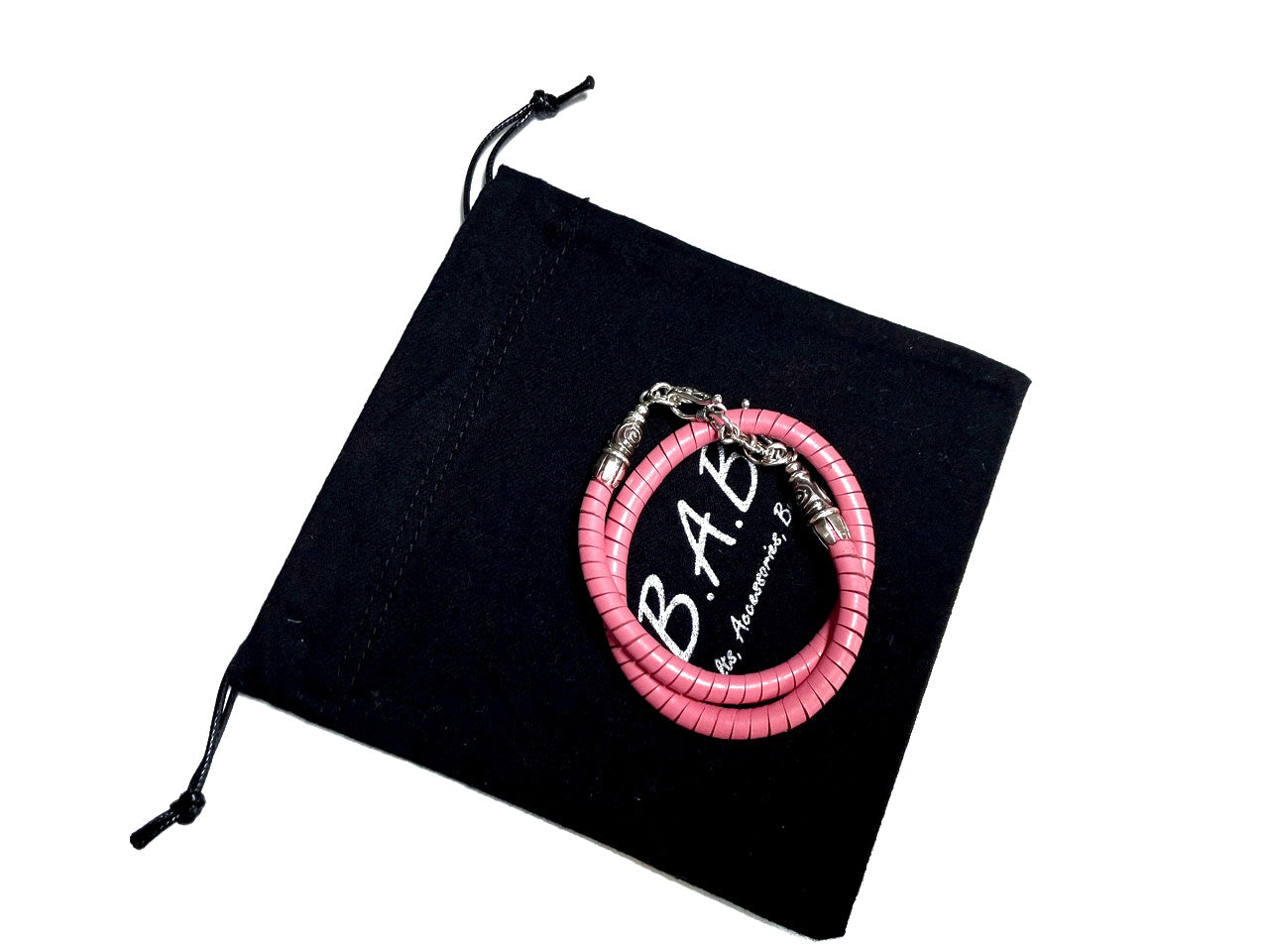2 Spiral Terminals, 2 Links, 2 S-clasps, and 6 Jump Rings, all made of solid 925 Sterling Silver & Hand-braided Genuine Leather Spiral Strap/Choker/Bracelet.- PP01