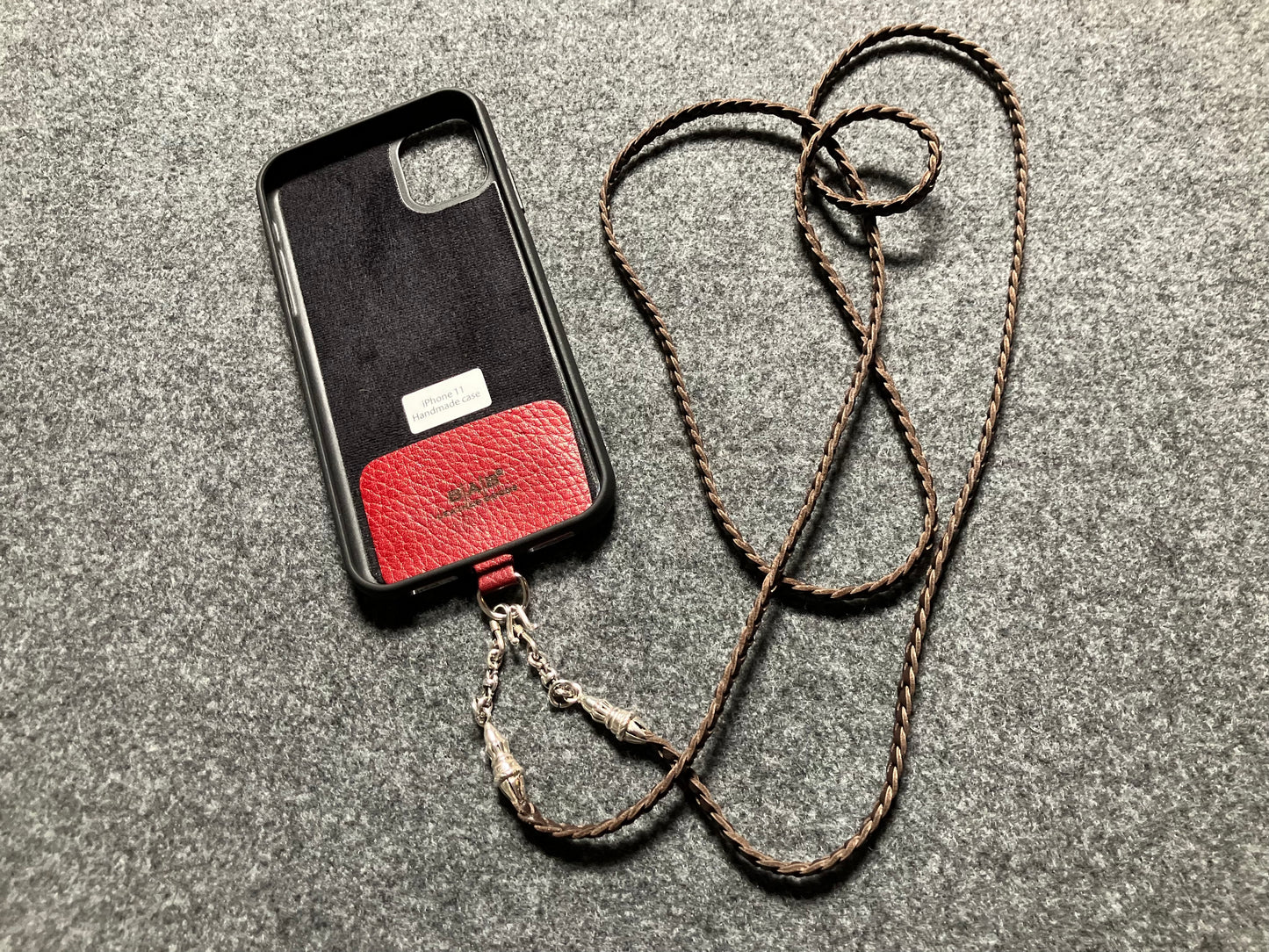 2 Rope Terminals, 2 Links, and 6 Rings, all made of Solid 925 Sterling Silver & Genuine Leather Crossbody/Necklace/Choker/Bracelet, with three hand-braided double strands, Brown or Black.- CP14