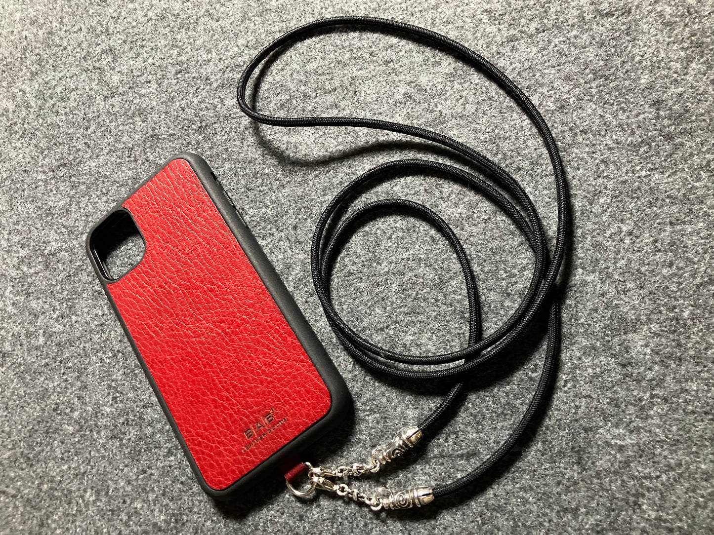 2 Spiral Terminals, 2 Links, and 6 Rings, all made of solid 925 Sterling Silver & Black Elastic Rope Crossbody/Necklace/Choker/Bracelet.- CP11