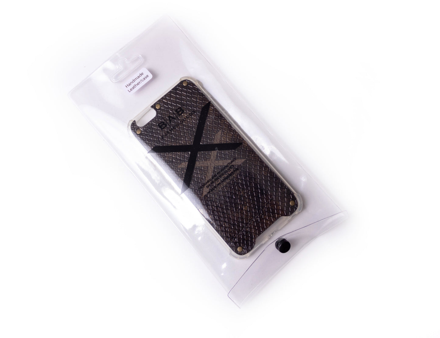 Gold Python Patent textured laser-cut & engraved Genuine Leather iPhone Case/microfiber & 5 Bronze Rivets.- F36