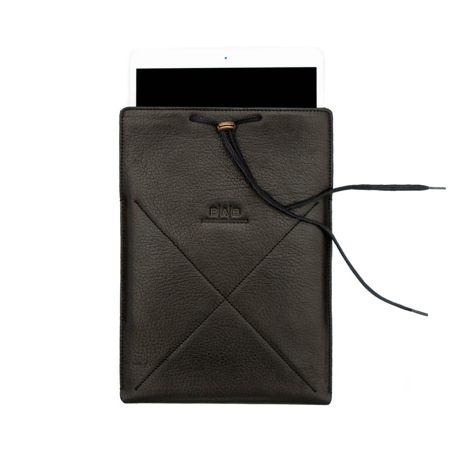 Étui pour iPad: Air 10,5"/Air 5ème/4ème/3ème (gén)/Air 11"(M2)/iPad 9éme/8ème/7ème (gén)/iPad Pro 11"4ème/3ème/2ème/1ère (gén)/iPad Pro 11"(M4). Cuir Véritable Pleine Fleur tanné végétal au tanin/Feutre & Fermeture en Bronze et cordon.- 936