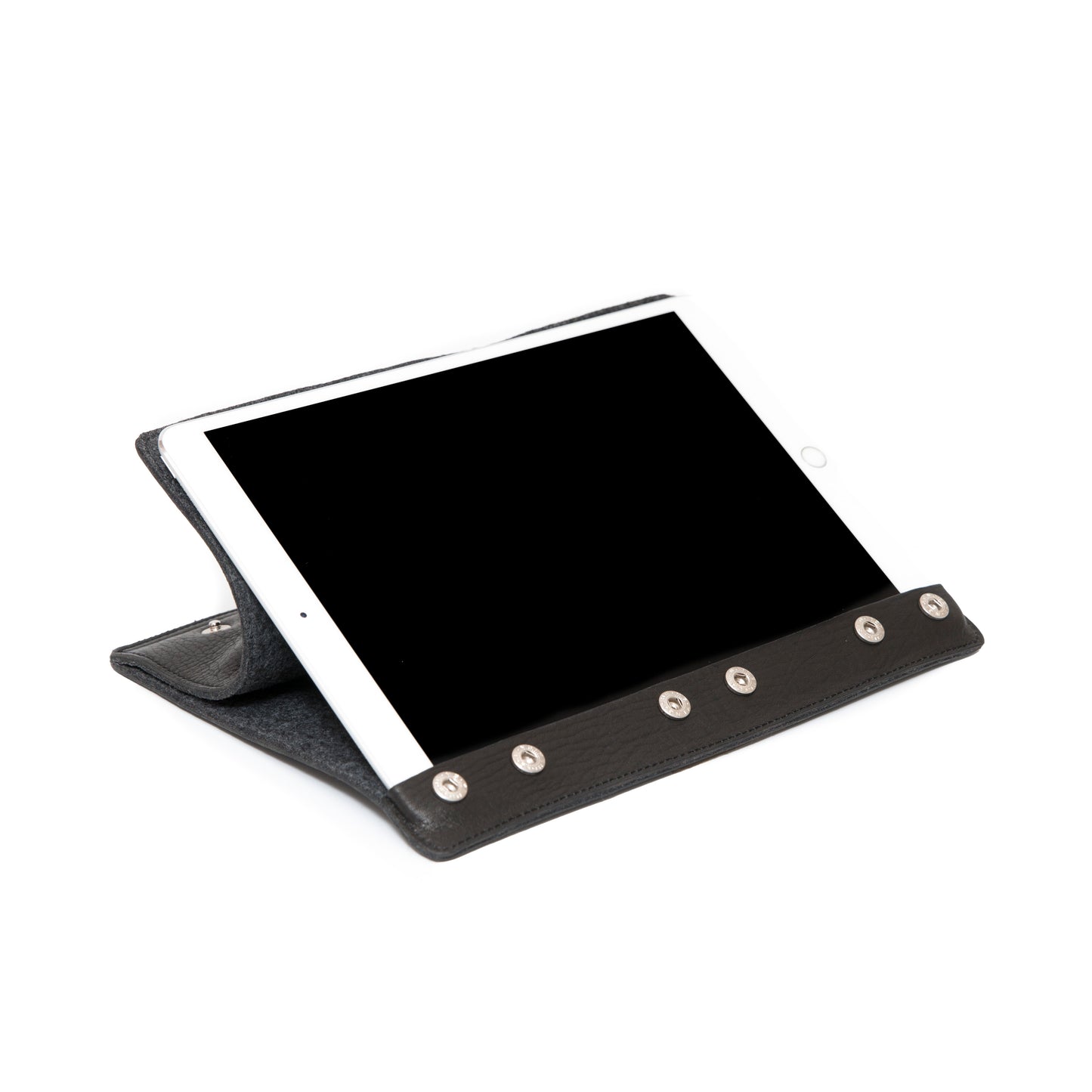 Funda para iPad: 6ta/5ta (Gen)/iPad Air 2da/1ra (Gen)/iPad Pro 9.7". Cuero Genuino Full-Grain curtido vegetal al tanino/Fieltro & 9 Broches de presión.- 928