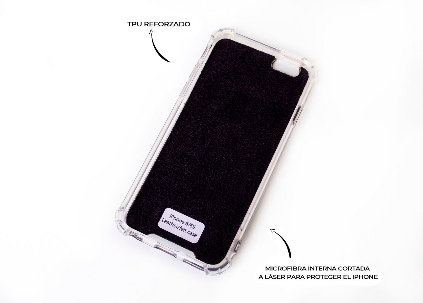 Funda de Cuero Genuino Full-Grain curtido vegetal al tanino para iPhone/microfibra. 2 Terminales Capa, 1 Bastón, 1 Cierre S y 6 Argollas, todos de Plata Esterlina 925 & Crossbody/Collar/Pulsera de Cuero Genuino doble, Azul, Marrón, Negro o Rojo.- F05
