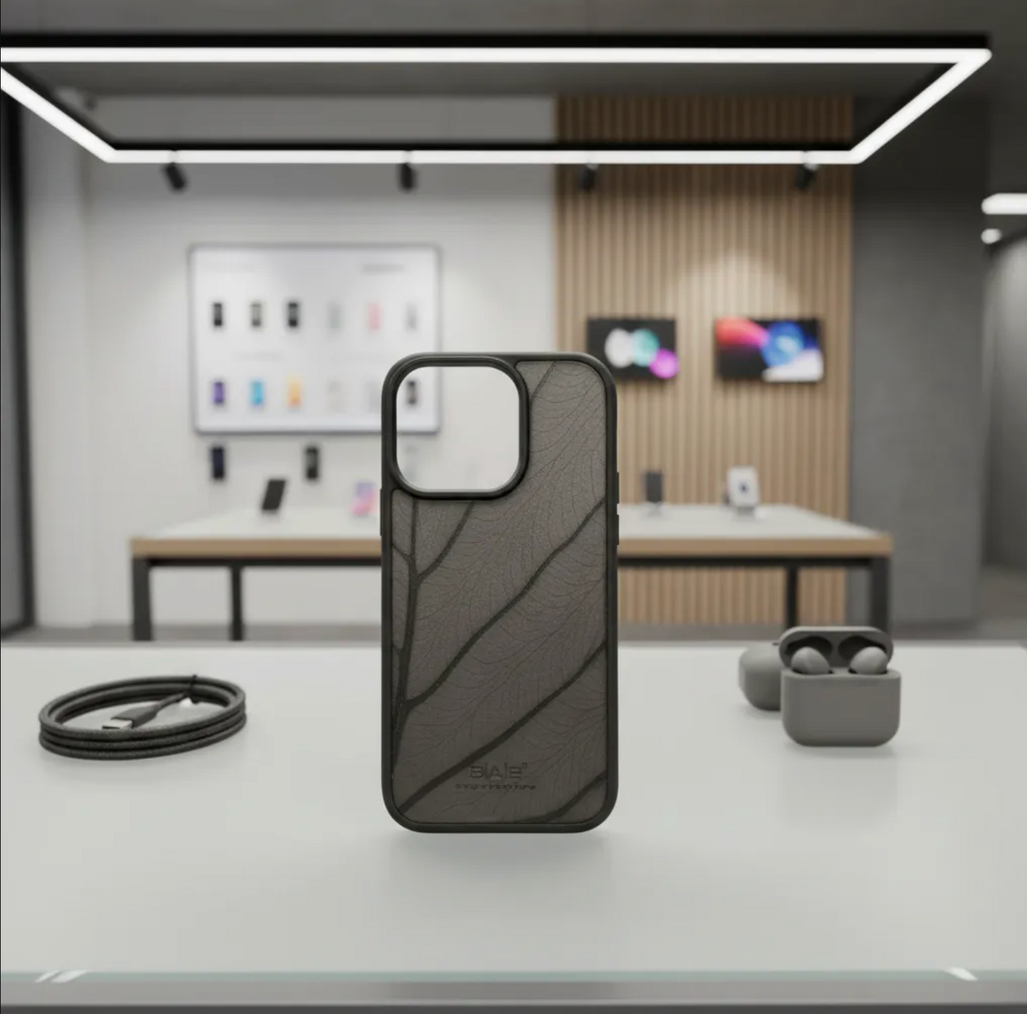Coque beLEAF® en Véritable feuille d'Alocasia pour iPhone découpée & gravée au laser/Microfibre-60i