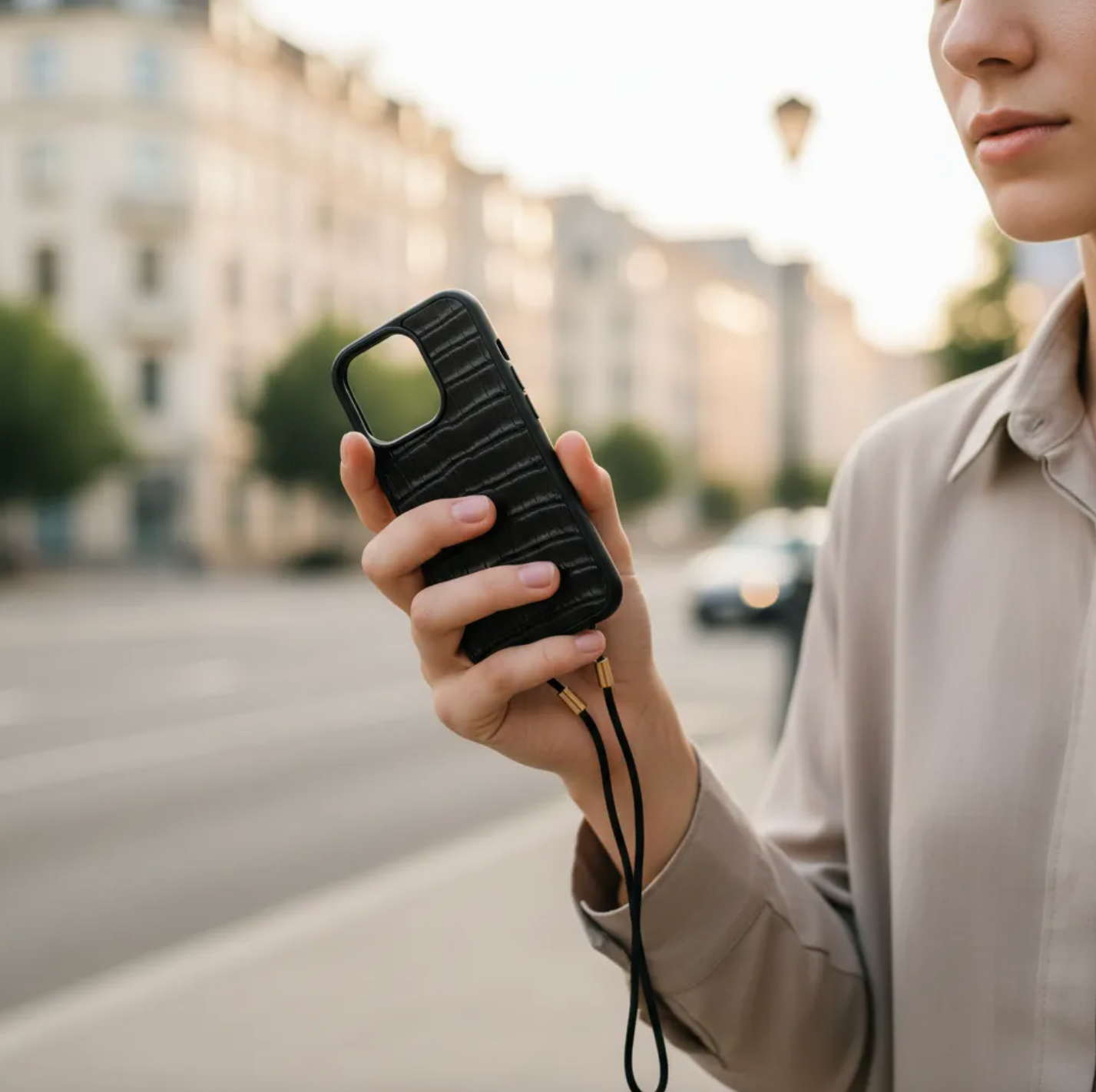 Coque en cuir de Crocodile Véritable pour iPhone découpée & gravée au laser/microfibre-57