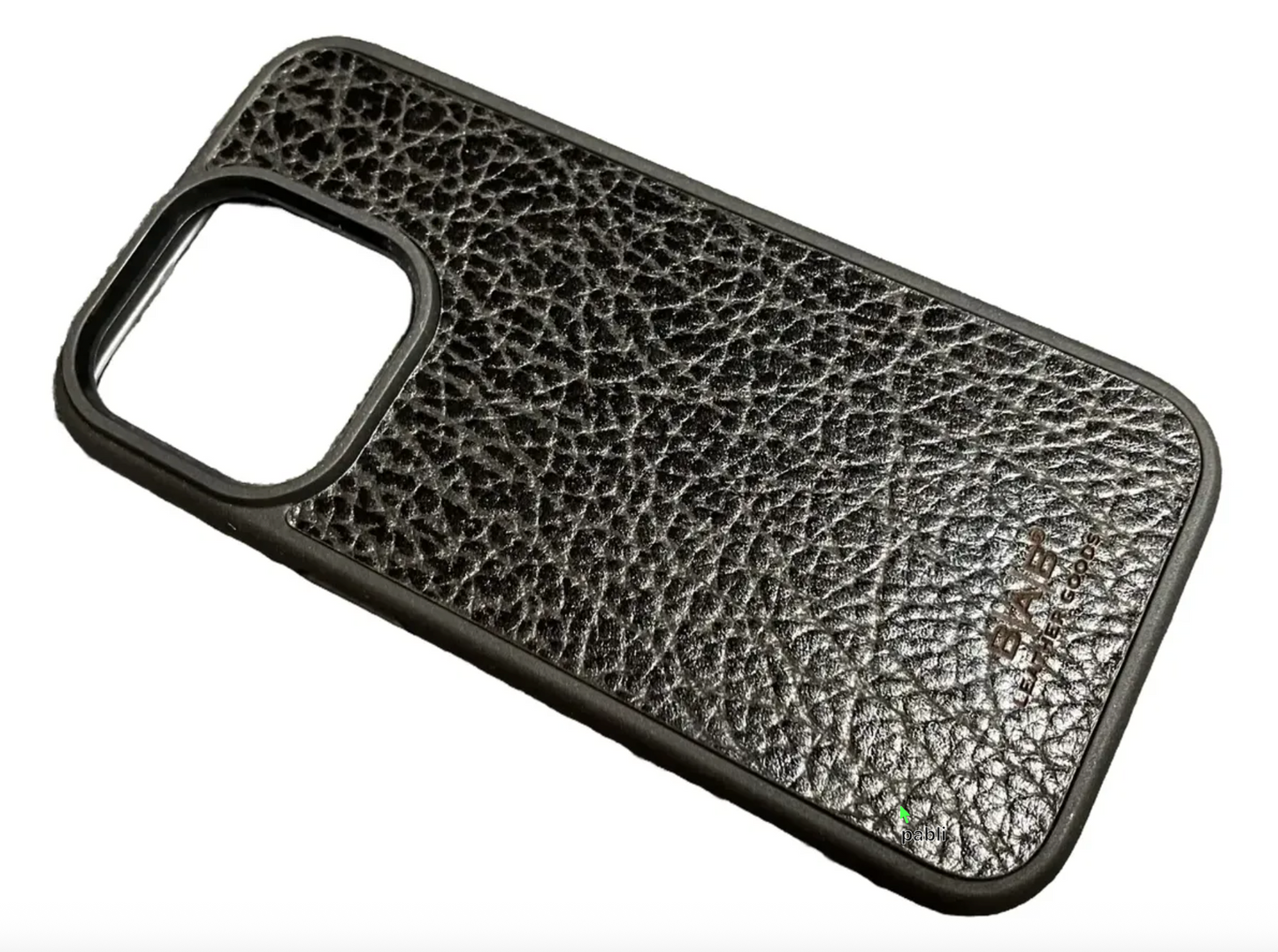 Capa de couro Genuíno B|A|B® Leather Goods Natura Preto curtido vegetalmente com tanino, para iPhone 16 a 17 Air-50B