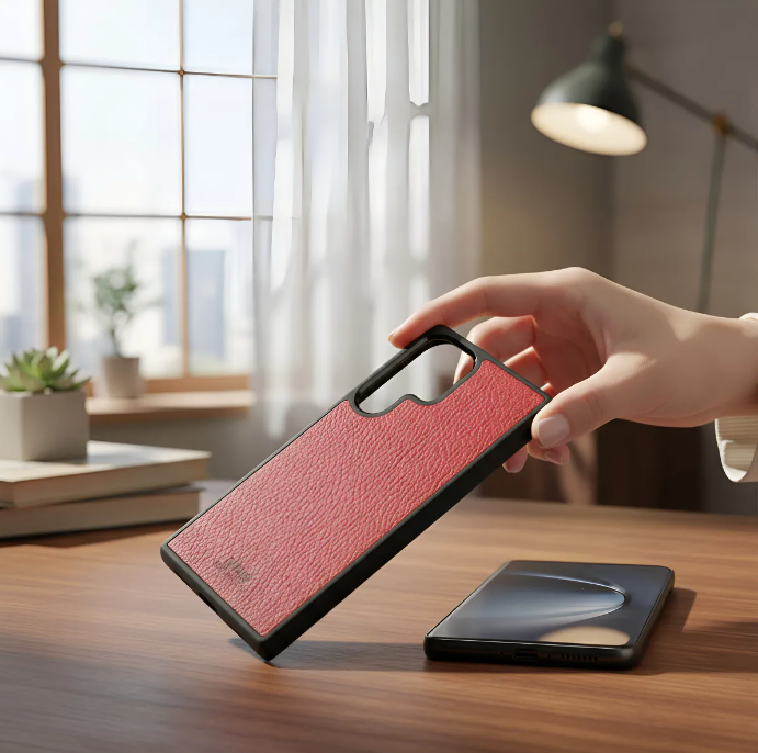 Capa para Samsung de Couro Genuíno Flor Integral curtido vegetal com tanino cortada e gravada a laser/microfibra.- 51