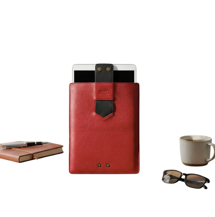 Capa para iPad: Air 10,5"/iPad Air 5ª/4ª/3ª(Gen)/iPad Air 11"(M2/iPad 9ª/8ª/7ª(Gen)/iPad Pro 11"4ª/3ª/2ª/1ª(Gen)/iPad Pro 11"(M4). Couro Genuíno de Flor Integral curtido vegetal com tanino/Feltro & 8 Botões de pressão.- 927