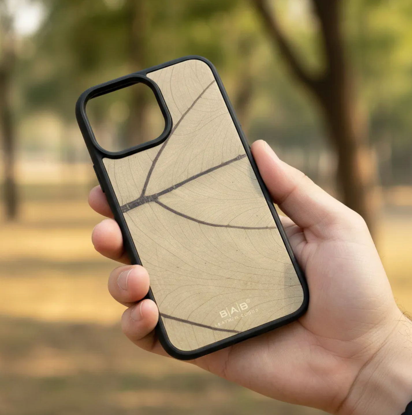 Coque beLEAF® en Véritable feuille d'Alocasia pour iPhone découpée & gravée au laser/Microfibre-60i
