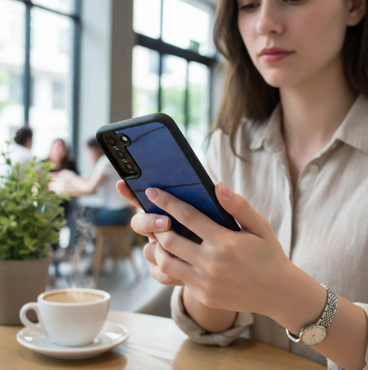 Coque beLEAF® en Véritable feuille d'Alocasia pour iPhone découpée & gravée au laser/Microfibre-60i