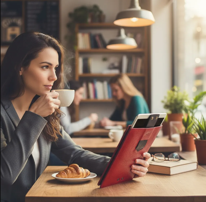 Capa para iPad: Air 10,5"/iPad Air 5ª/4ª/3ª(Gen)/iPad Air 11"(M2/iPad 9ª/8ª/7ª(Gen)/iPad Pro 11"4ª/3ª/2ª/1ª(Gen)/iPad Pro 11"(M4). Couro Genuíno de Flor Integral curtido vegetal com tanino/Feltro & 8 Botões de pressão.- 927