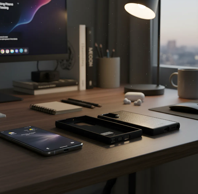 Capa para Samsung de Couro Genuíno Flor Integral curtido vegetal com tanino cortada e gravada a laser/microfibra.- 51