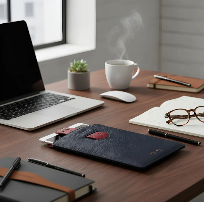 Capa para iPad: Air 10,5"/iPad Air 5ª/4ª/3ª(Gen)/iPad Air 11"(M2/iPad 9ª/8ª/7ª(Gen)/iPad Pro 11"4ª/3ª/2ª/1ª(Gen)/iPad Pro 11"(M4). Couro Genuíno de Flor Integral curtido vegetal com tanino/Feltro & 8 Botões de pressão.- 927