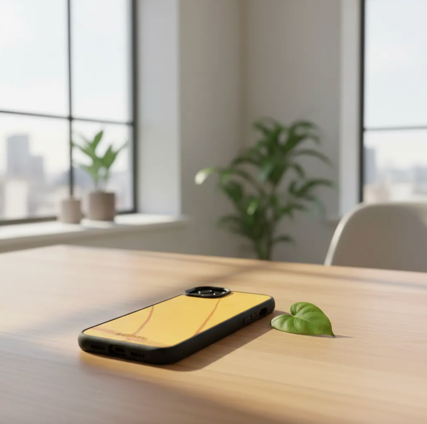 Coque beLEAF® en Véritable feuille d'Alocasia pour iPhone découpée & gravée au laser/Microfibre-60i