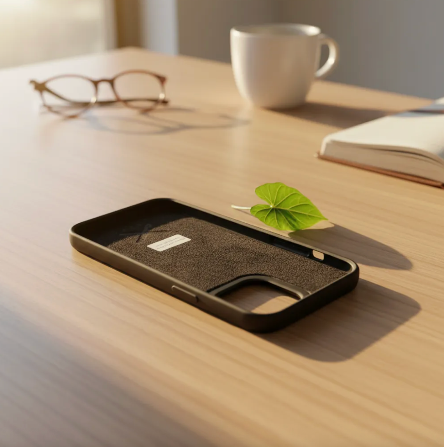 Coque beLEAF® en Véritable feuille d'Alocasia pour iPhone découpée & gravée au laser/Microfibre-60i