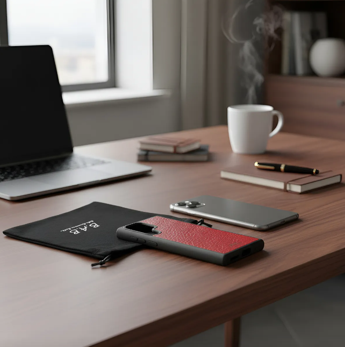 Capa para Samsung de Couro Genuíno Flor Integral curtido vegetal com tanino cortada e gravada a laser/microfibra.- 51