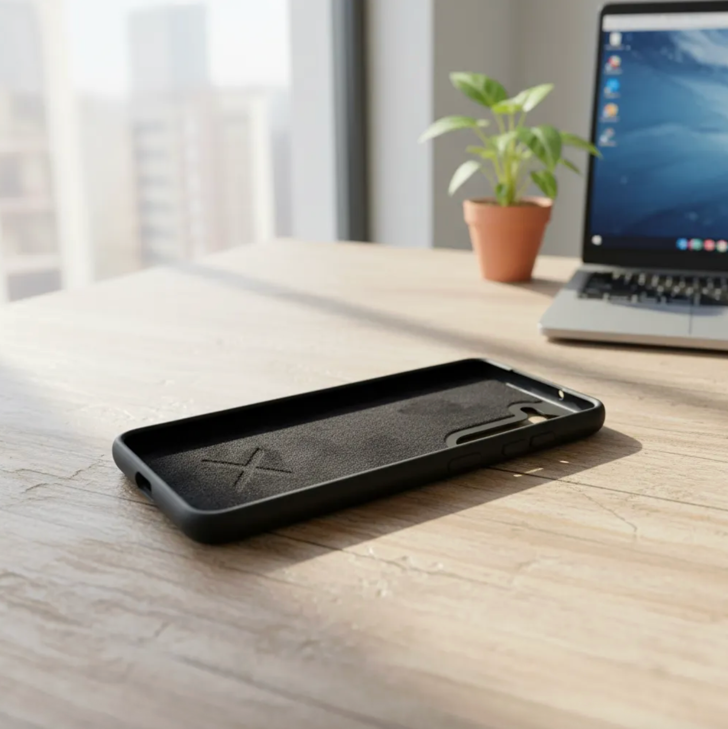Coque beLEAF® en Véritable feuille d'Alocasia pour iPhone découpée & gravée au laser/Microfibre-60i