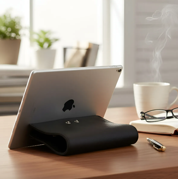 Capa para iPad: Air 10,5"/iPad Air 5ª/4ª/3ª(Gen)/iPad Air 11"(M2/iPad 9ª/8ª/7ª(Gen)/iPad Pro 11"4ª/3ª/2ª/1ª(Gen)/iPad Pro 11"(M4). Couro Genuíno de Flor Integral curtido vegetal com tanino/Feltro & 8 Botões de pressão.- 927