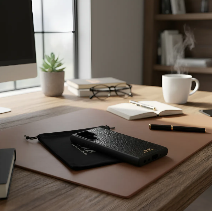 Capa para Samsung de Couro Genuíno Flor Integral curtido vegetal com tanino cortada e gravada a laser/microfibra.- 51