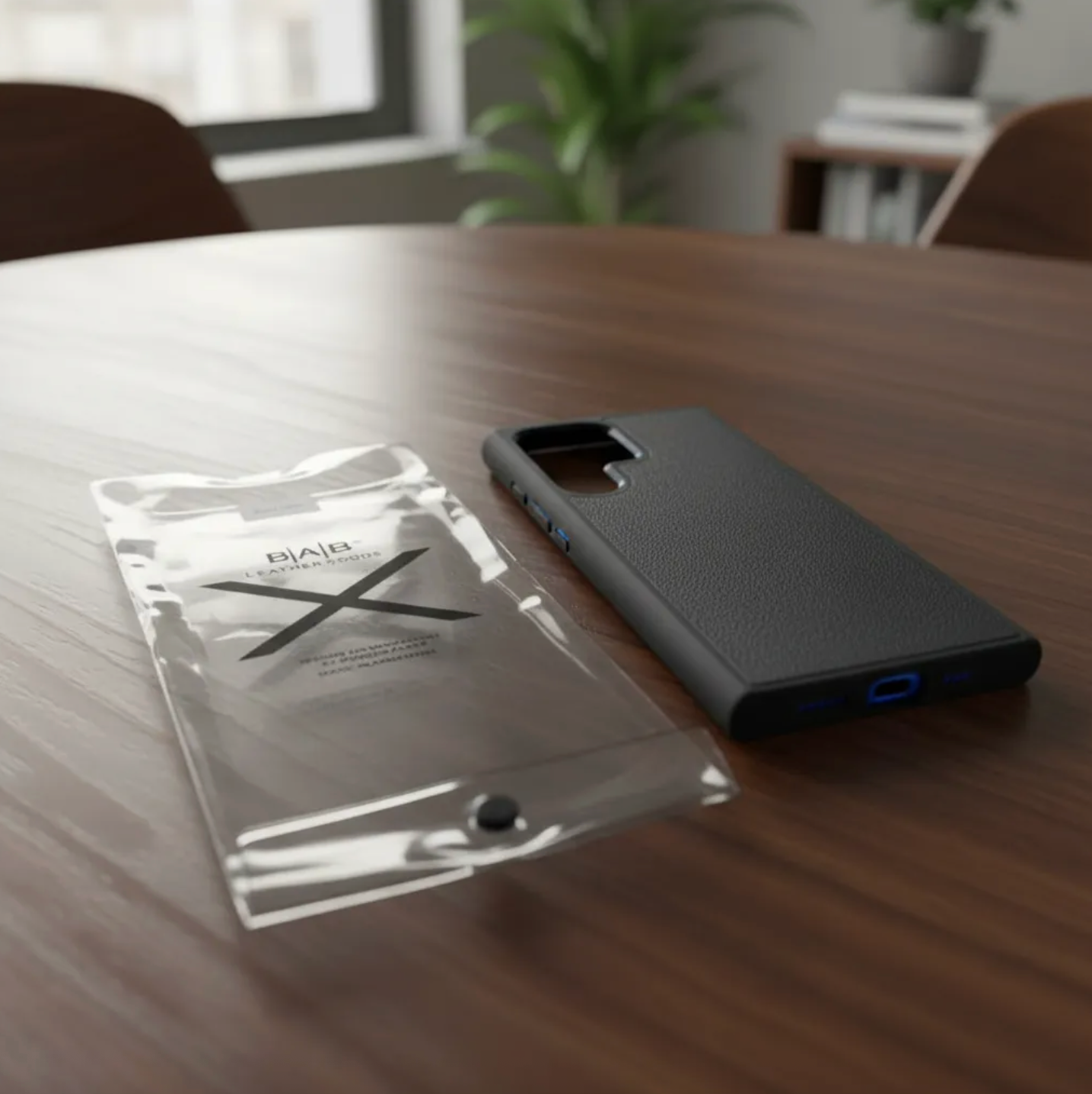 Capa anti-impacto B|A|B® Leather Goods para Samsung: S22/S22.  S22/S23 Plus. S22/S23 Ultra.-52S