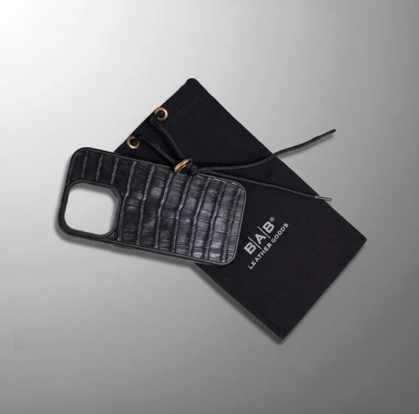 Coque en cuir de Crocodile Véritable pour iPhone découpée & gravée au laser/microfibre-57
