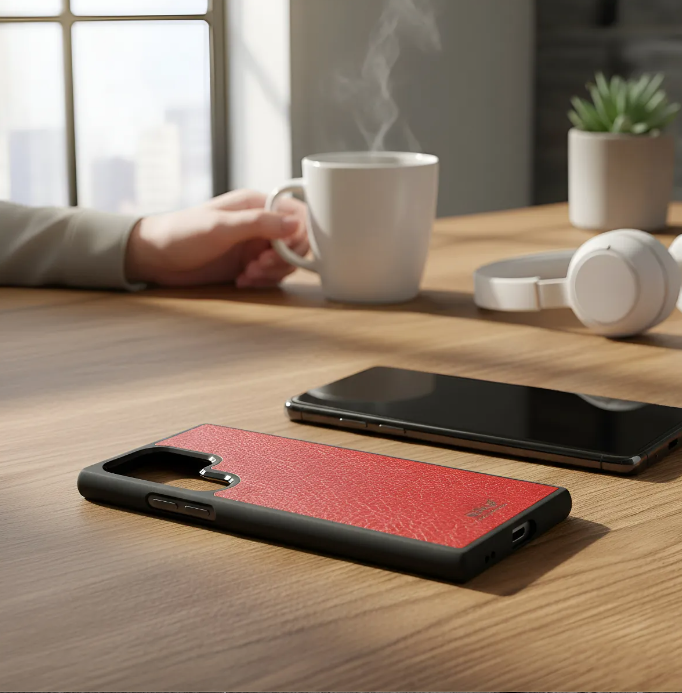 Capa para Samsung de Couro Genuíno Flor Integral curtido vegetal com tanino cortada e gravada a laser/microfibra.- 51