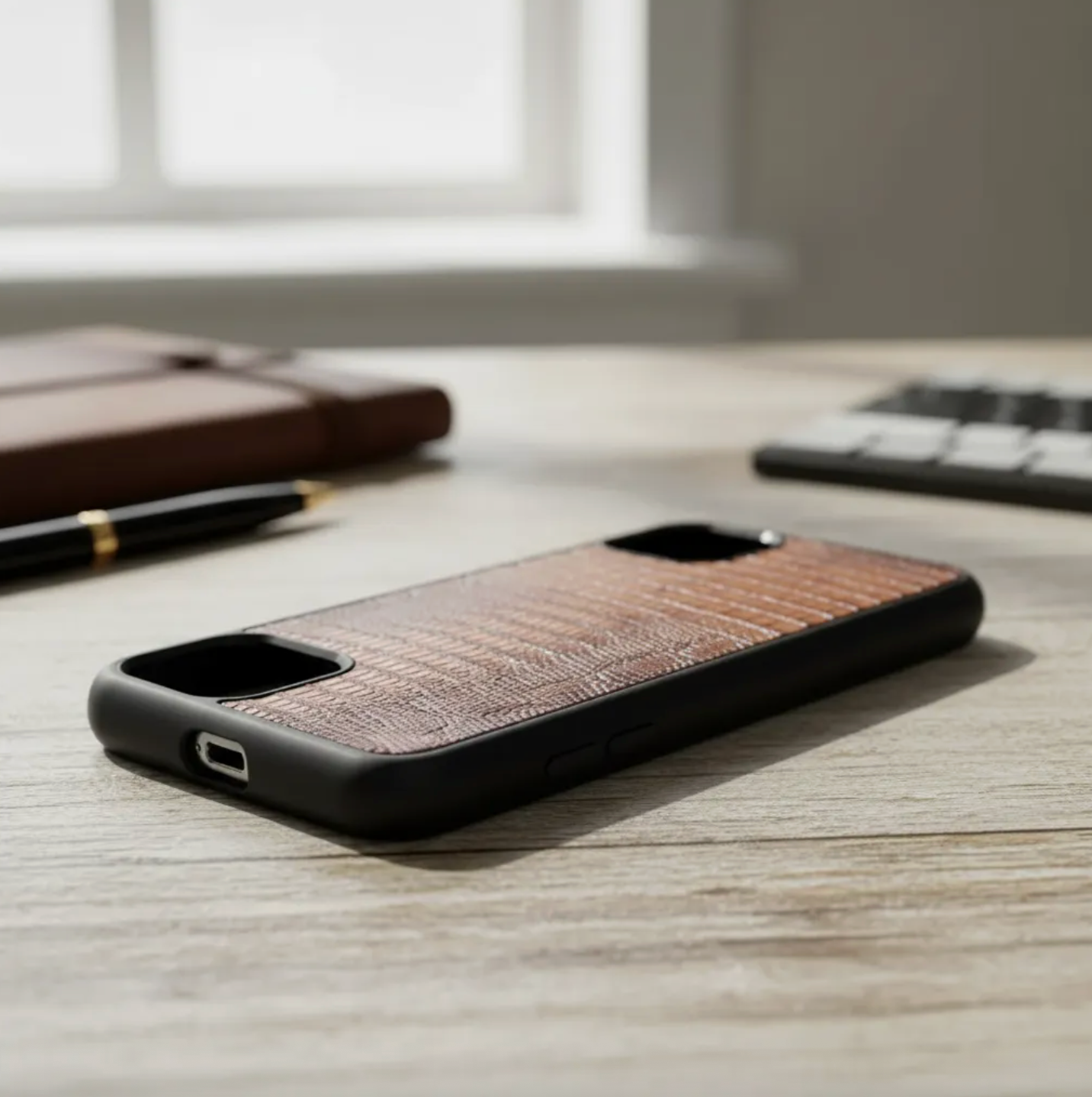 Coque en cuir véritable d’iguane pour iPhone découpée & gravée au laser/microfibre-59