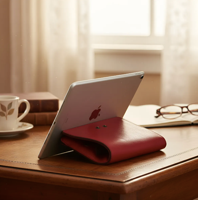 Capa para iPad: Air 10,5"/iPad Air 5ª/4ª/3ª(Gen)/iPad Air 11"(M2/iPad 9ª/8ª/7ª(Gen)/iPad Pro 11"4ª/3ª/2ª/1ª(Gen)/iPad Pro 11"(M4). Couro Genuíno de Flor Integral curtido vegetal com tanino/Feltro & 8 Botões de pressão.- 927