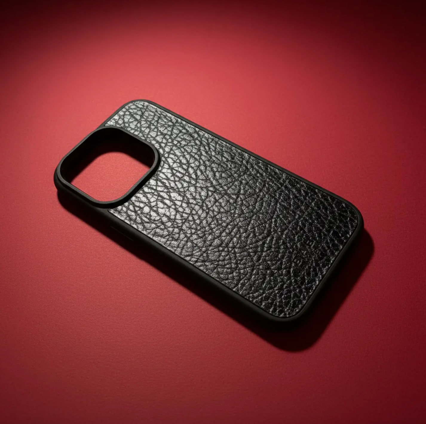 Capa de couro Genuíno B|A|B® Leather Goods Natura Preto curtido vegetalmente com tanino, para iPhone 16 a 17 Air-50B