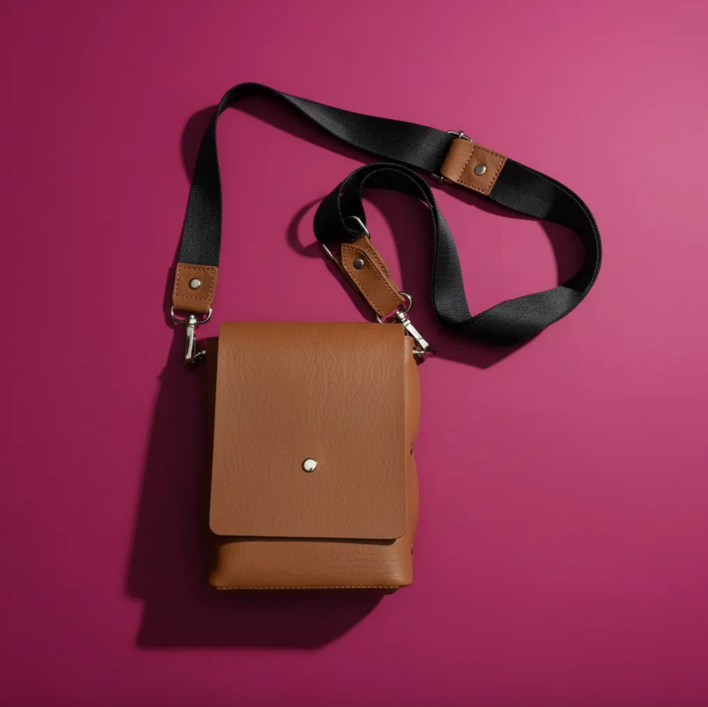 Bandolera / Portacelular / Crossbody Correa Negra.- 751