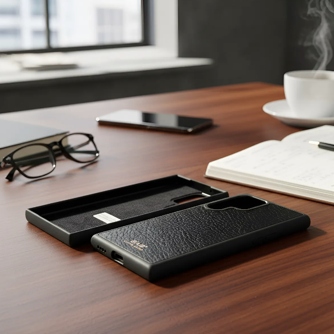 Capa para Samsung de Couro Genuíno Flor Integral curtido vegetal com tanino cortada e gravada a laser/microfibra.- 51