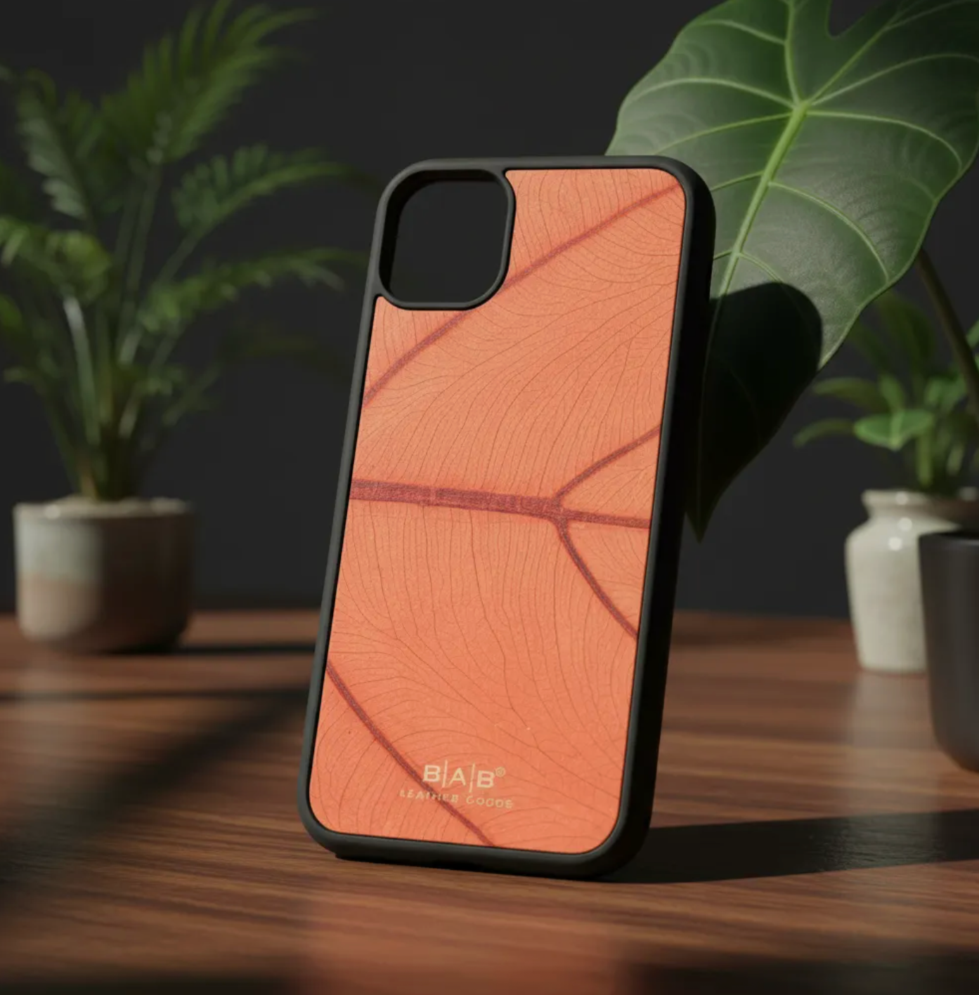 Coque beLEAF® en Véritable feuille d'Alocasia pour iPhone découpée & gravée au laser/Microfibre-60i