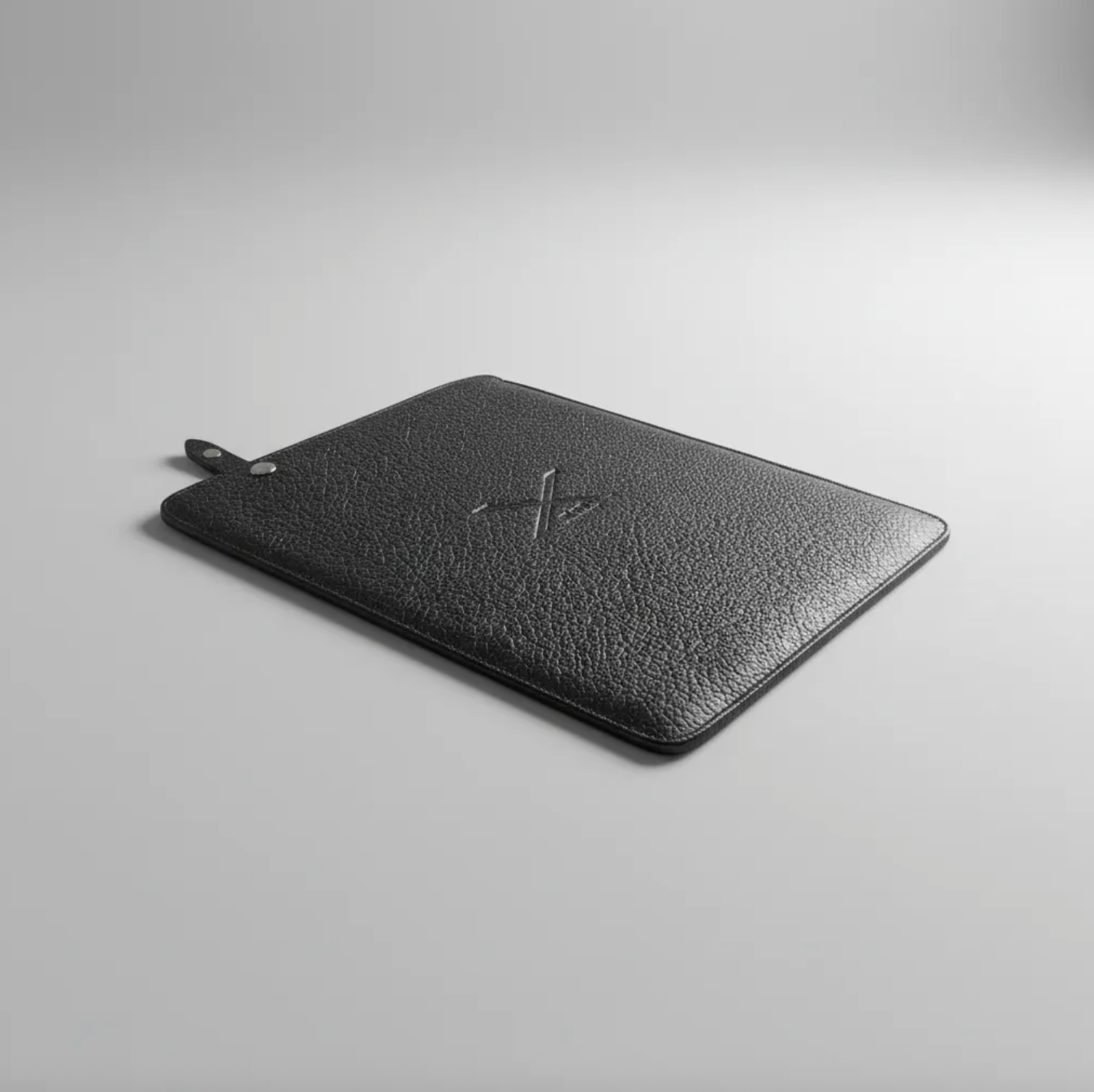 Funda B|A|B® Leather Goods de cuero Genuino Natura Negro, curtido vegetal al tanino/Fieltro para MacBook Air 13,3"/14" Pro.- 1007 B