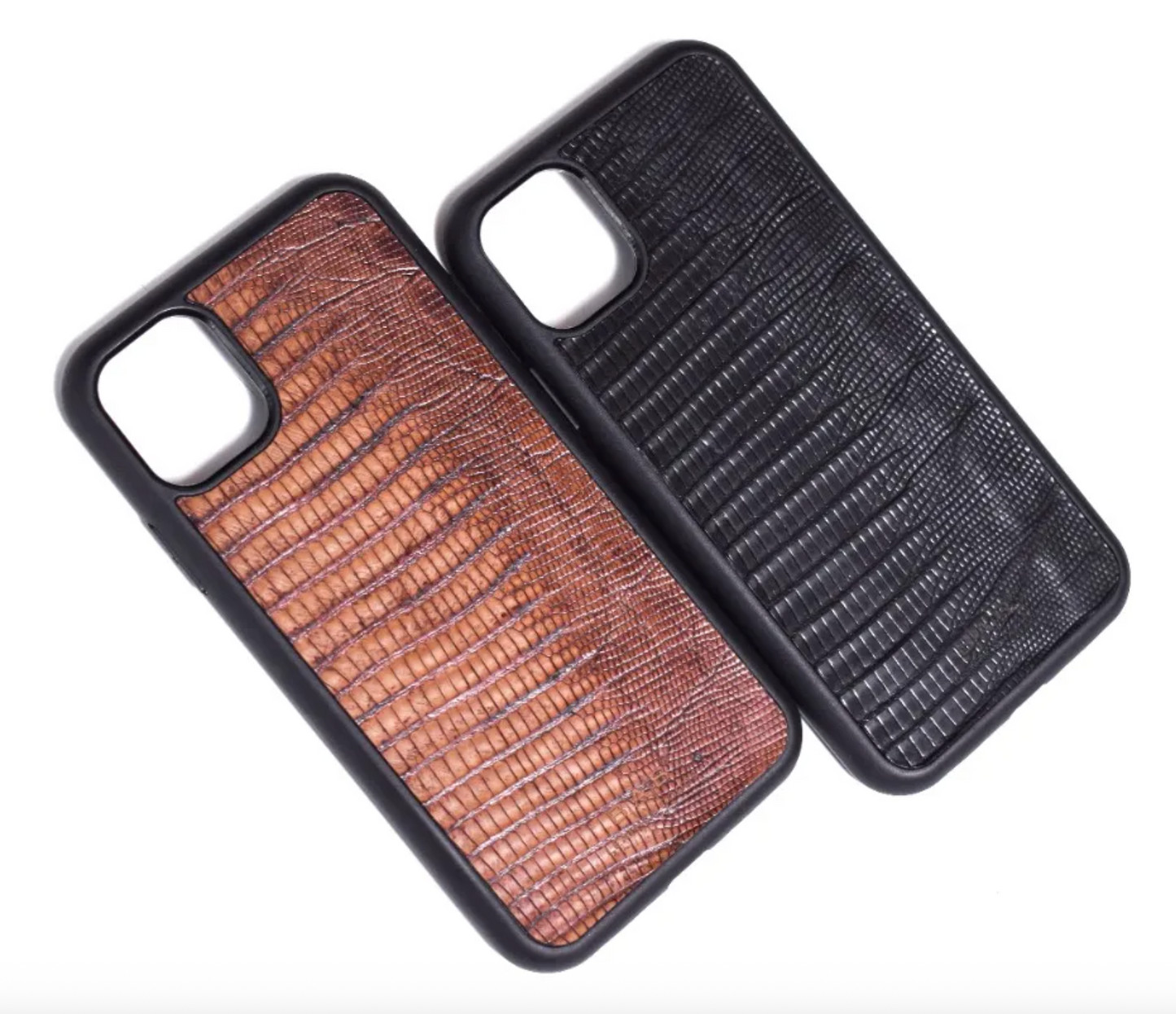 Coque en cuir véritable d’iguane pour iPhone découpée & gravée au laser/microfibre-59