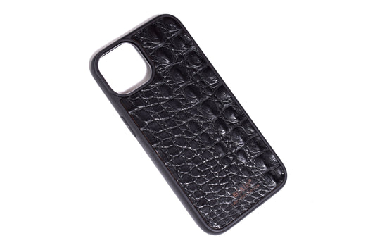 Luxurious Genuine Brown/Black Crocodile Leather Case for iPhone/Samsung. Engraved, and Laser-Cut phone Case.- F100