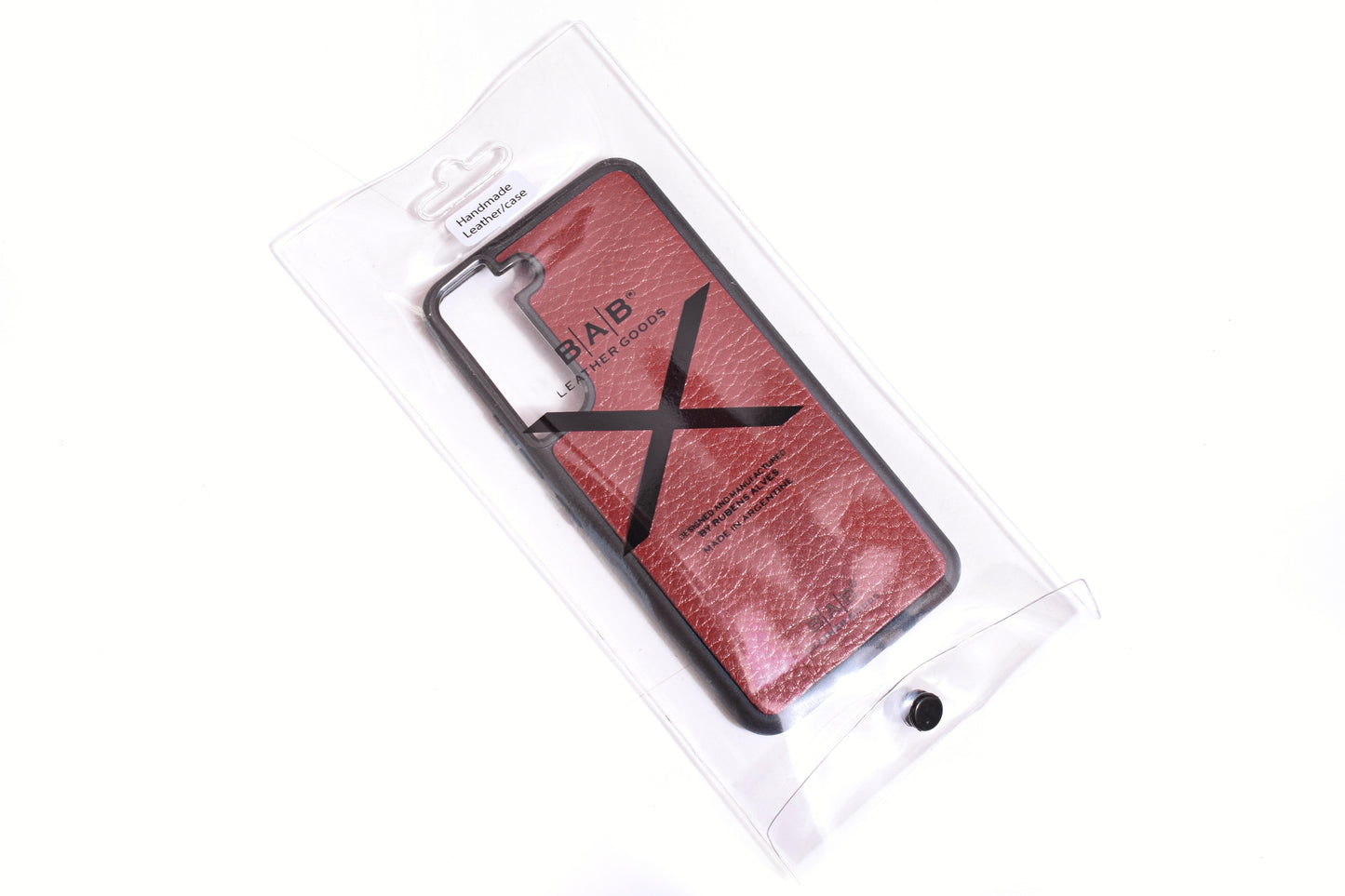 Full-Grain vegetable-tanned Genuine Leather Case and Support for Samsung & Black Elastic Rope Bracelet/Strap.- SPS55