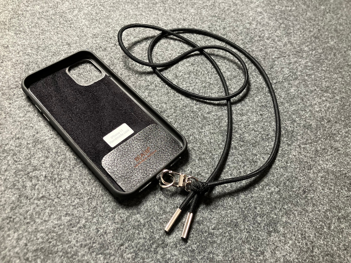 Laser-cut and engraved Full-Grain Genuine Vegetable Tanned Leather iPhone/Samsung Case Universal/Holder Kit & Elastic Cord Crossbody/Necklace/Bracelet.- P40